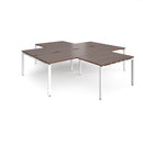 Dams Adapt Back to Back 4 Desk Cluster with Walnut finishes, featuring returns and modern office workspace setup