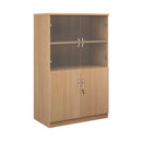 Dams Deluxe combination unit with glass upper doors and beech finish, showcasing a modern storage solution.