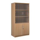 Dams Deluxe combination unit in beech wood with glass upper doors, showcasing a modern storage solution for living spaces.