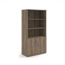 Dams Deluxe Combination Unit with Open Top in Nebraska Oak finish, featuring multiple storage compartments and open top design.