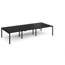 Dams Adapt Triple Back to Back Desks in black, 800mm deep, with sturdy work surfaces and modern design for office use.
