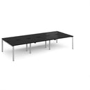Dams Adapt Triple Back to Back Desks in black with 800mm depth, featuring a sleek modern design and workspace surfaces.