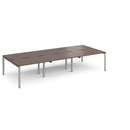 Dams Adapt Triple Back to Back Desks in walnut finish with 800mm depth, showcasing modern office workspace setup.