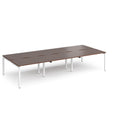 Dams Adapt Triple Back to Back Desks in walnut with 800mm depth, showing sleek wooden surfaces and modern office setup.