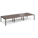 Dams Adapt Triple Back to Back Desks with 800mm depth in walnut finish, featuring workspace and connecting panels in a modern office setup.