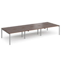Dams Adapt Triple Back to Back Desks in walnut finish, 800mm deep, showing sleek modern office workspace setup