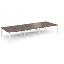 Dams Adapt Triple Back to Back Desks in walnut finish, 800mm deep, showing sleek workspace setup with modern design