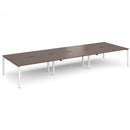 Dams Adapt Triple Back-to-Back Desks in walnut finish, 800mm deep, featuring sleek workspace with modern design and sturdy construction.
