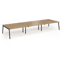 Dams Connex Plus Angled Triple Back To Back Desk in oak wood with modern design and smooth finish.
