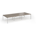 Dams Connex Plus Goal-Post Triple Back To Back Desk in Nebraska Oak with modern wood finish and sturdy construction