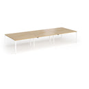 Dams Connex Plus Goal-Post Triple Back To Back Desk in oak wood with sleek modern design and sturdy construction.