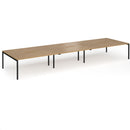 Dams Connex Plus Goal-Post Triple Back To Back Desk in oak wood with modern design and multiple work surfaces.