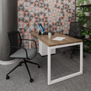 Dams Connex Plus O Frame Triple Back To Back Desk in Nebraska Oak with sleek wood finish and modern office design