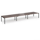 Dams Connex Plus Slimline Goal-Post Triple Back To Back Desk in Walnut wood with sleek, modern design and sturdy construction