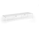 Dams Connex Plus Slimline Goal-Post Triple Back To Back Desk in white, featuring a sleek modern design and sturdy construction.