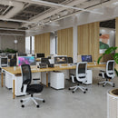 Dams Connex Plus Wooden Goal-Post Single Desk in oak with sleek, modern design and sturdy wooden construction.