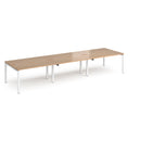 Adapt Triple Back to Back Desks by Dams, 600mm deep, with beech finish, featuring a sleek workspace setup and modern design.