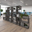 Dams Flux Modular Storage Single Wooden Cubby Unit with open compartment, natural wood finish, ideal for organizing small items.