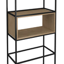 Dams Flux Modular Storage Single Wooden Cubby Unit fitted with a wooden shelf and compartments for organization.