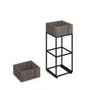Dams Flux Modular Storage Single Wooden Planter Box with frame, natural wood finish, designed for indoor or outdoor gardening.
