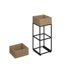 Dams Flux Modular Storage Single Wooden Planter Box with natural wood finish and open top design.