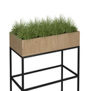 Dams Flux Modular Storage Single Wooden Planter Box with fitted design, showcasing natural wood finish and space for plants.