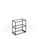 Dams Flux Modular Storage Double Unit showing sleek gray metal storage cabinets with multiple compartments and handles