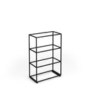 Dams Flux Modular Storage Double Unit in black with open and closed compartments for versatile organization.