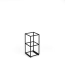 Dams Flux Modular Storage Single Unit in black with open shelves and cubby compartments for organized storage.