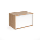 Dams Denver Reception Straight Base Unit with dark brown wood finish, modern design, and smooth surface for office reception areas.