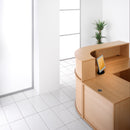 Dams Denver Reception Straight Base Unit with sleek wooden finish and modern design, suitable for office reception areas