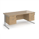 Dams Maestro 25 straight desk with 800mm depth, fixed 2 and 3 drawer pedestals, cantilever leg design, modern office furniture
