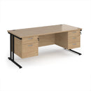 Dams Maestro 25 Straight Desk with 2 and 3 drawer pedestals, 800mm deep, cantilever legs, and a sleek office workspace design.