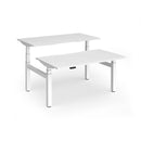 Dams Elev8 Luxe sit-stand back-to-back desks with 1400mm width, white tabletop, and sturdy metal frame for versatile workspace setup