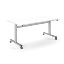 Dams Pro Flip Table 1600x800mm with white surface, showing a portable folding table for versatile workspace or event use.