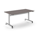 Dams Pro Flip Table 1600 x 800mm with black surface, folded and standing upright for storage.