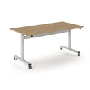 Dams Pro Flip Table with 1600x800mm white top and black frame, foldable for easy storage and versatile workspace setup