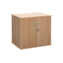 Dams Deluxe double door desk high cupboard with 600mm depth, featuring sturdy shelves and a sleek, modern design.