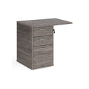 Dams desk high 3-drawer pedestal with 600mm depth and 800mm flyover top, featuring metal handles and sturdy construction.