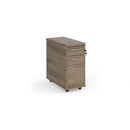 Tall slimline Dams mobile 3-drawer pedestal with silver handles, featuring a sleek design and sturdy casters for easy mobility.