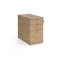 Dams Universal Desk High 3 Drawer Pedestal with silver handles, measuring 800mm, shown in a modern office setting