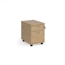 Dams Universal Mobile 2 Drawer Pedestal with silver handles, compact office furniture with storage drawers and casters for mobility.