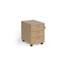 Dams Universal Mobile 3 Drawer Pedestal with silver handles, compact storage unit on wheels for office or workspace.