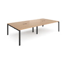Dams Adapt rectangular boardroom table in beech wood with two cut-outs for cable management, designed for professional office meetings.