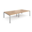 Dams Adapt rectangular boardroom table with two cut-outs, made of beech wood, featuring a smooth surface and sturdy construction.