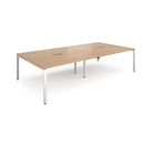 Beige Dams Adapt rectangular boardroom table with two cut-outs for cable management, made of beech wood, shown from above.