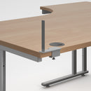 Pair of Dams aluminium framed screen brackets designed to attach to the back of a desk for supporting screens or panels.
