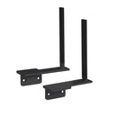 Pair of Dams aluminium framed screen brackets designed to fit on desk return, providing support for monitor screens.