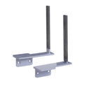Pair of Dams aluminium framed screen brackets for desk return, designed to support and secure screens on office desks.