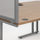 Pair of Dams aluminium framed screen brackets designed to fit on desk return for secure support and stability.